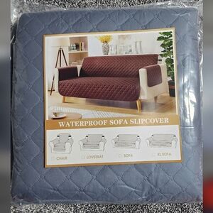 Waterproof Quilted Sofa Slipcover - Gray- 67"
